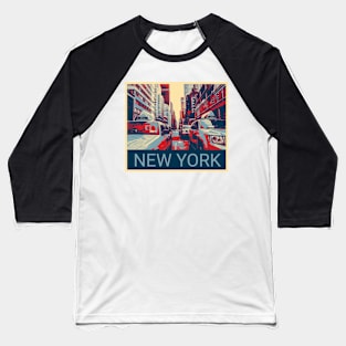 New York in Shepard Fairey style Baseball T-Shirt